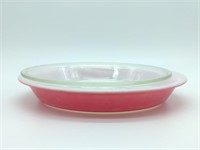 Pink Pyrex Pie and Clear Glass Pie Plate 7.5" and