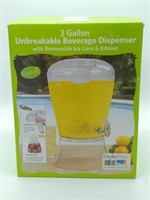 Plastic 3 Gallon Beverage Dispenser in Box