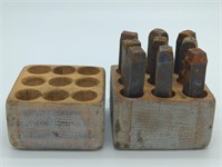 Metal Numerical Stamps and Wood Case