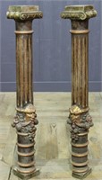 Pair of Turn of The Century Grotesque Columns