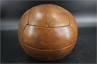 A Vintage Stitched Leather Medicine Ball