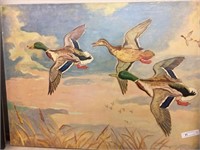 AF Hermansader Painting of Ducks in Flight