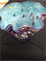 Unusual Art Glass Ruffled Edge Vase