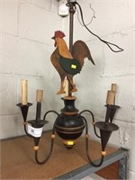Contemporary Rooster-Form 4-Socket Hanging Lamp