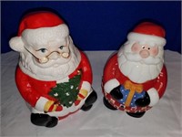 Two Santa cookie jars