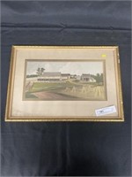 Signed Longenecker Framed Farm Scene