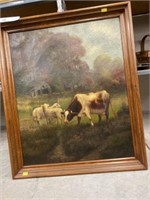 Unsigned Oil on Canvas of Farm Scene
