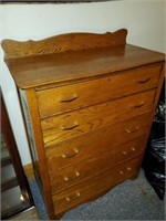 Antique oak high chest of drawers