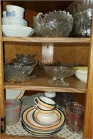 Cabinet full of pressed glass