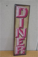 Metal Diner Sign Approx 30 x 8