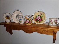 Plate shelf & teapot, plates