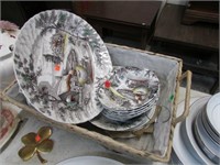 DISH SET IN BASKET