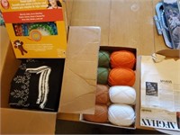 Afghan kit, yarn, loom set
