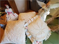 Christmas decor, hand crochet pillows