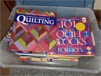 tote of  hardback quilting books