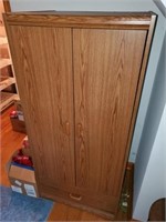 Wood Grain cabinet w/hanging storage