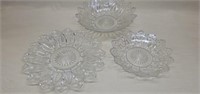 Set of 3 Crystal Decorative Dishes