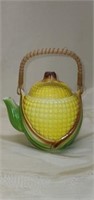 Vintage Corn Pottery Pitcher & Lid