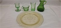Lot of 5 Misc Green Glass Pieces