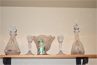 5 Pieces Collectible Clear Glass w/Decanters