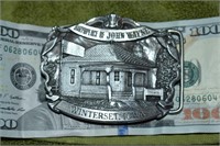 Birthplace of John Wayne Iowa Pewter Belt Buckle