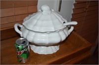 Old China Soup Tureen W/Ladle