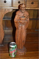 Handcarved St. Francis 19" Tall Religious Statue