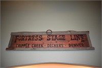 Folk Art Colorado Fortress Stage Line Sign