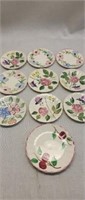 Lot of 10 blue ridge style hand painted plates
