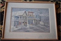Vintage Snow Village Print by Rohde