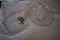 2 Floral Embossed Serving Glass Pieces Mikasa?