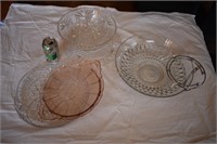 5 Assorted Glass Service Pieces