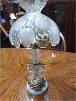 Glass lamp on marble base