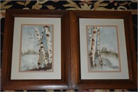 Pair of Christy Bruno 15" X 12" Aspen Paintings