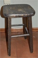 Small Primitive Solid Wood Stool 28" high