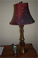 Nice Brass Table Lamp w/Decorative Shade