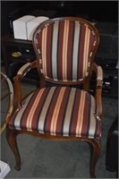 Occasional Striped Chair Re-upholstered