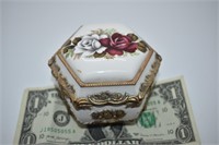 Beautiful Rose Porcelain Jewelry Box