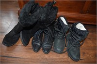 3 Pair Nice Women's Boots Size 10 and 8