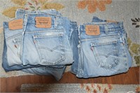 10 Pair Size 33 Vintage Blue Denim Jeans
