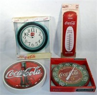 Lot of Newer Coca-Cola Clocks & Thermometers