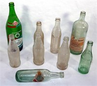 Lot of Vintage Moxie, Tab, & Other Glass Bottles