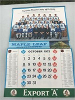 1972 Maple Leaf Gardens Schedule Calendar