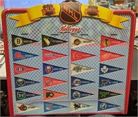 Kelloggs NHL Pennants Set With Holder