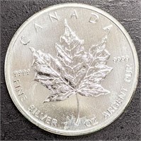 .9999 Fine Silver Canadian Maple Round