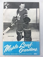 Maple Leaf Gardens Program - Johnny Bower Cover