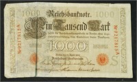 1910 Berlin Reichsbank 1000 Mark Note