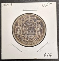1949 Canada Silver 50-Cent Half Dollar