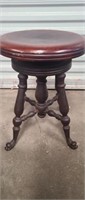 Vintage wood swivel stool
