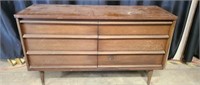 Mid century modern wood 6 drawer dresser